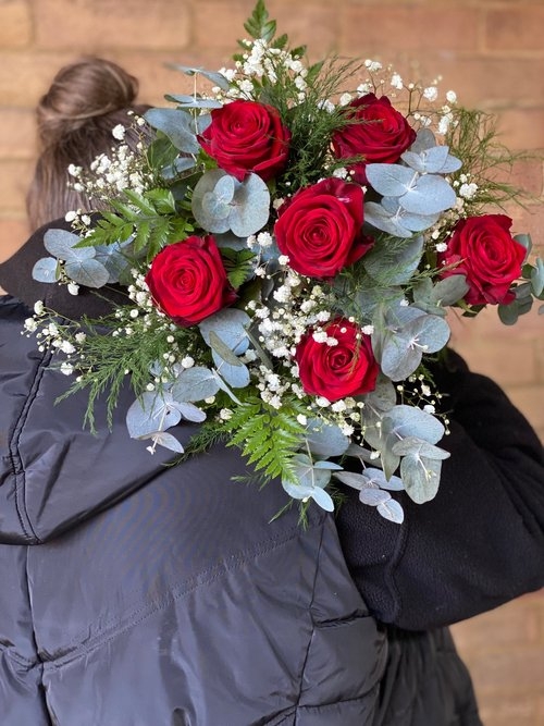 Half A Dozen Red Rose Bouquet