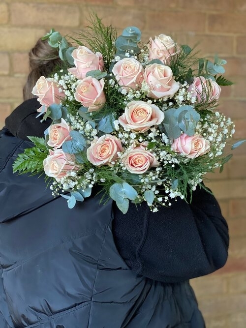 Dozen Pink Rose Bouquet