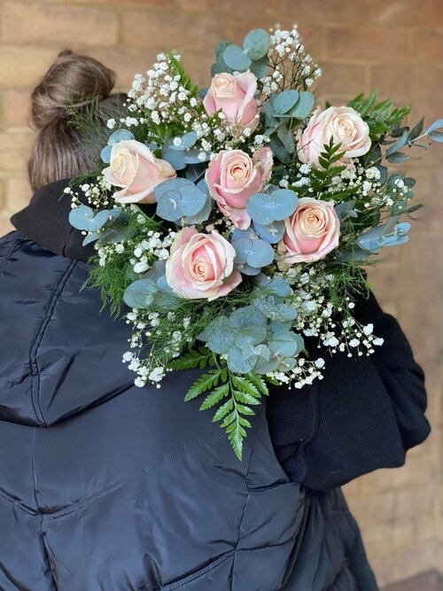 Half A Dozen Pink Rose Bouquet